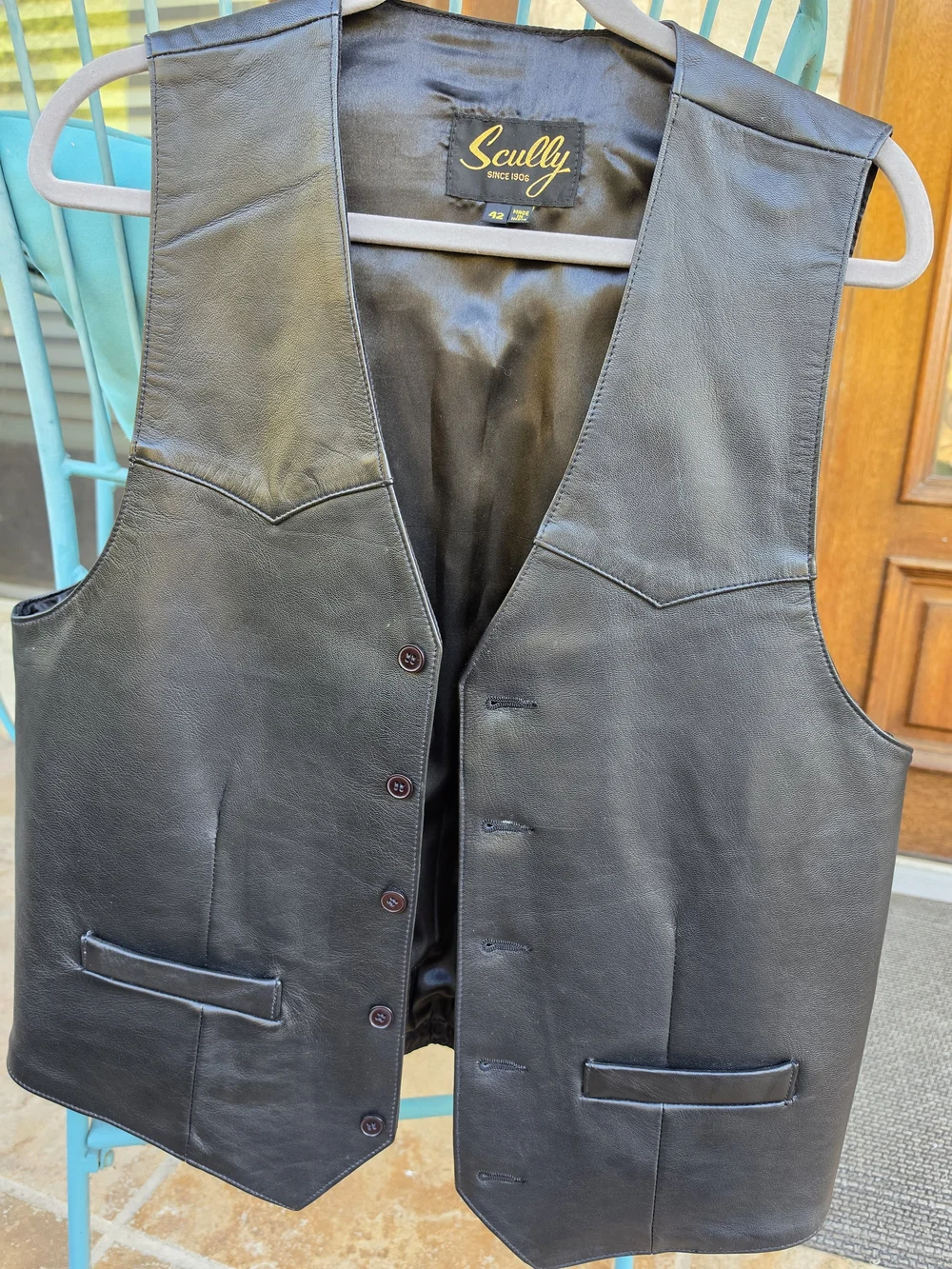 Scully Men's Black Leather Vest
